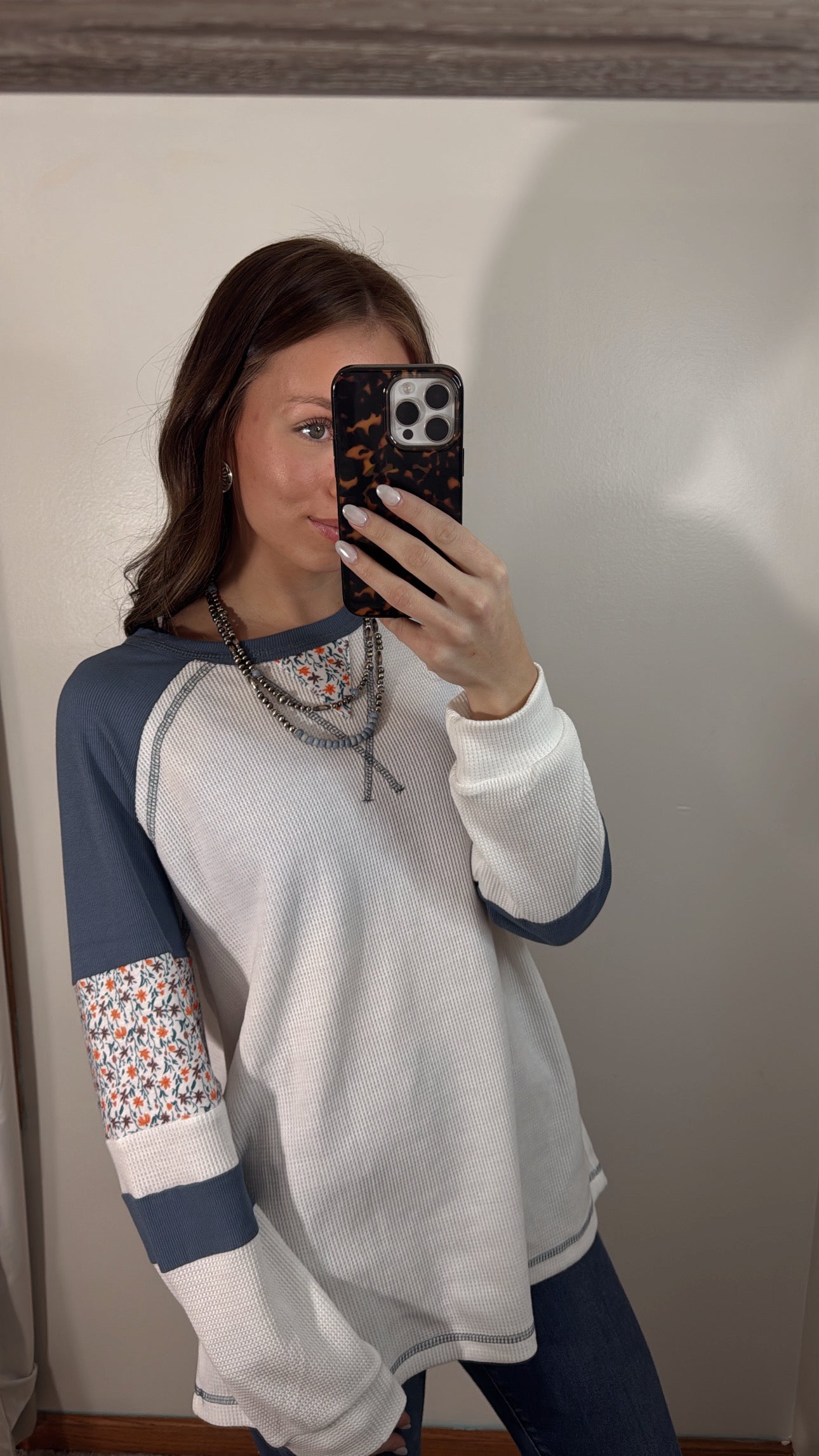 Waffle Patchwork Long Sleeve