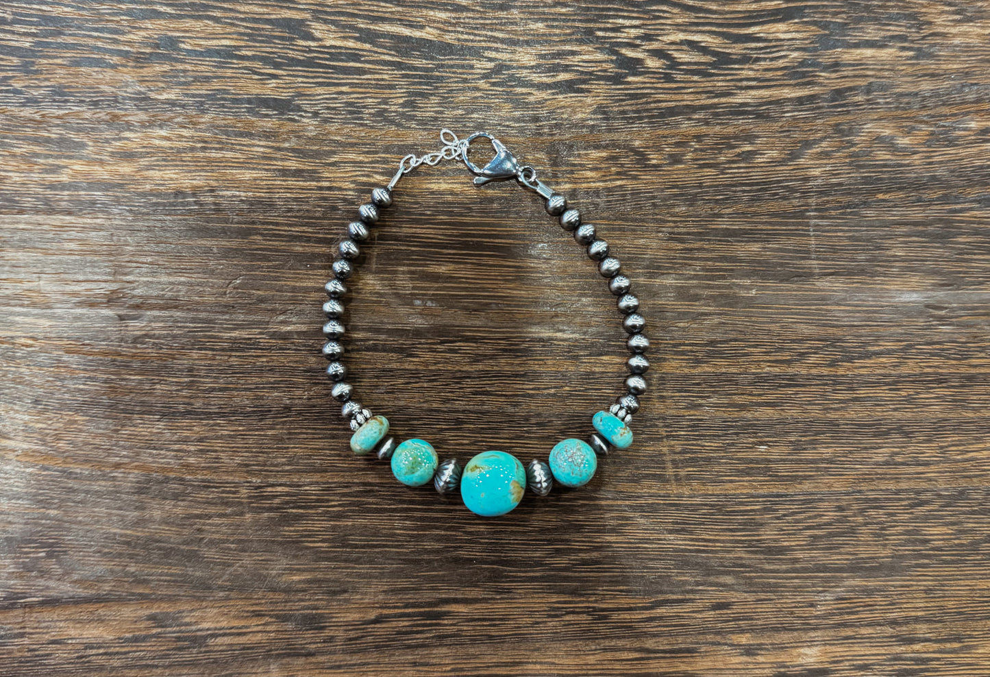 4mm & Saucer Turquoise Bracelet