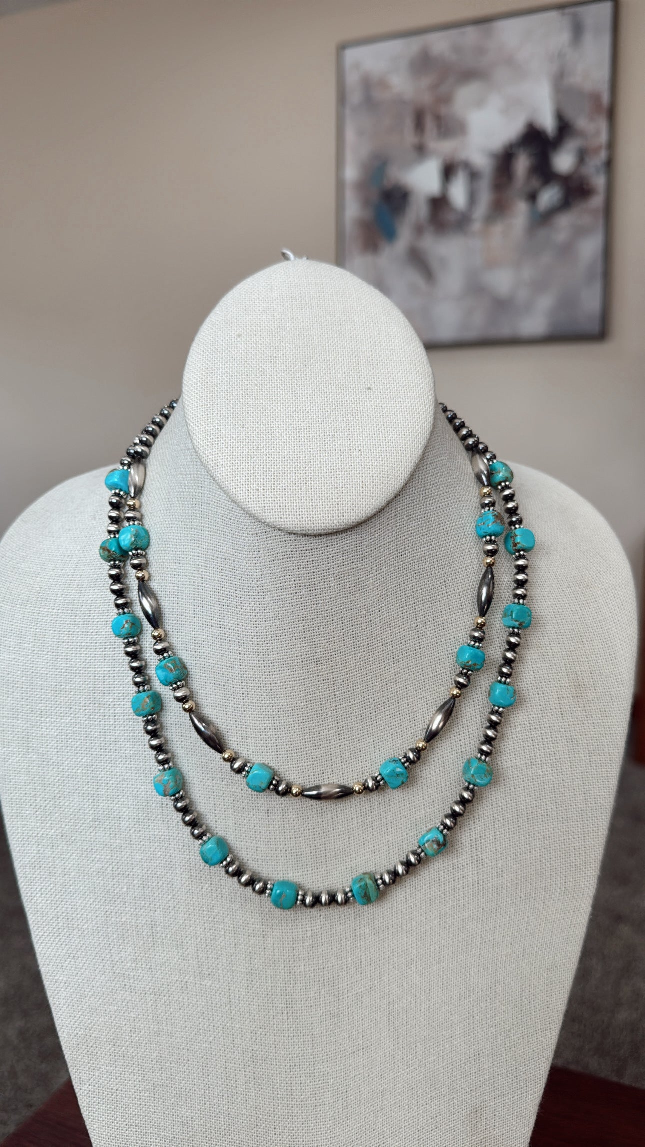 17" Turquoise Cubes