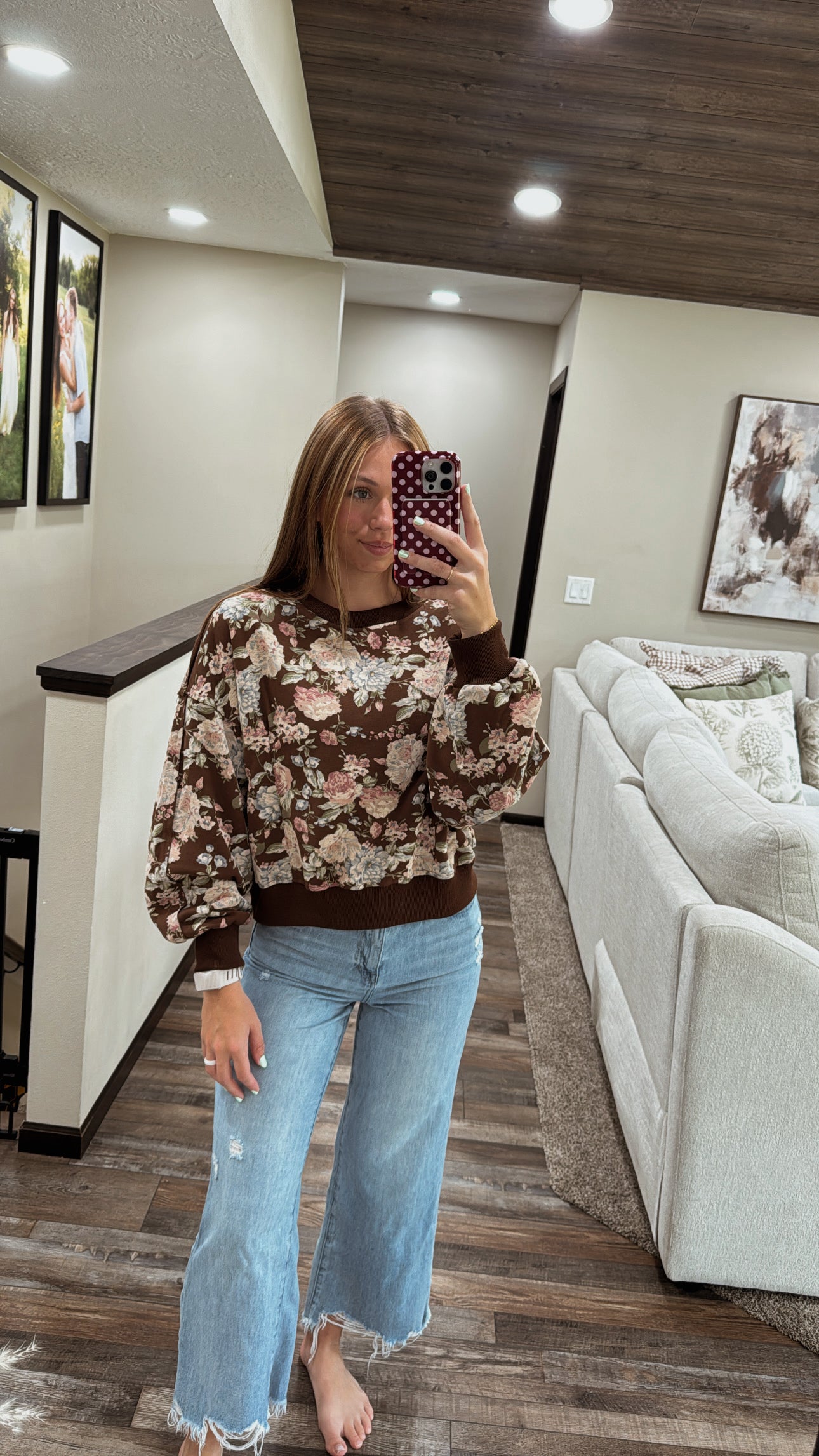 Floral Fleece Sweatshirt