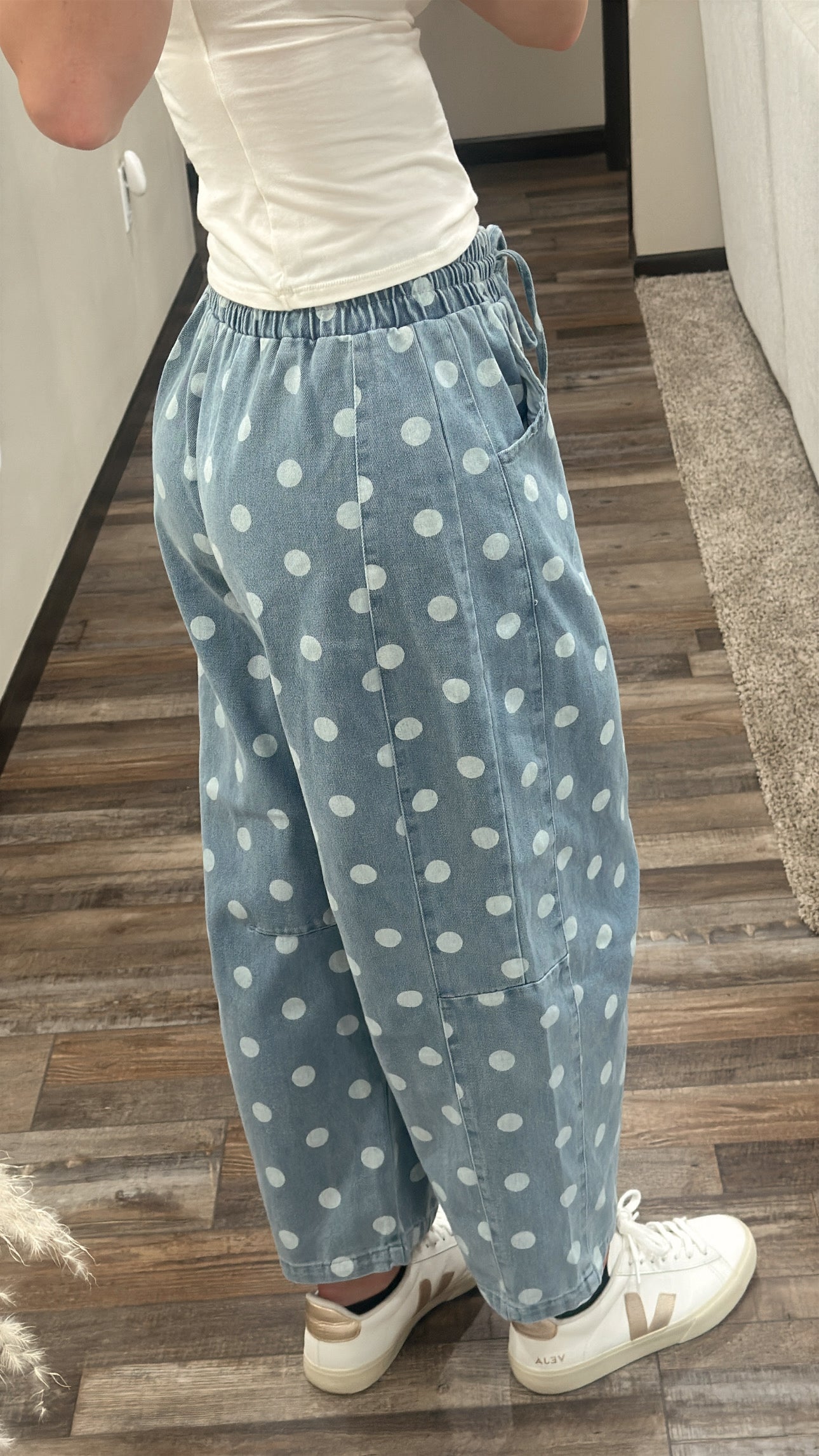 Polka Dot Drawstring Jeans
