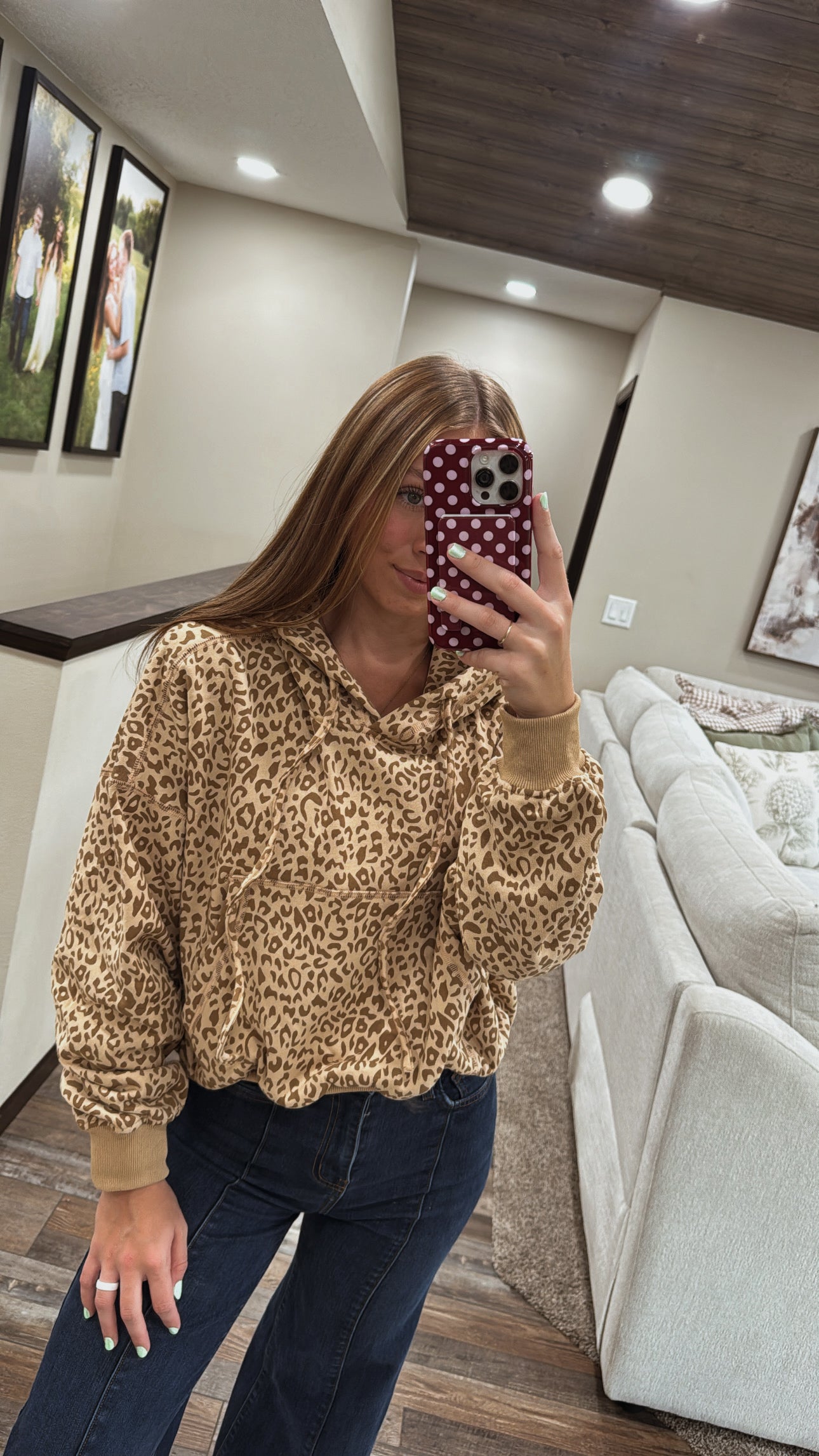 Loose Fit Leopard Hoodie