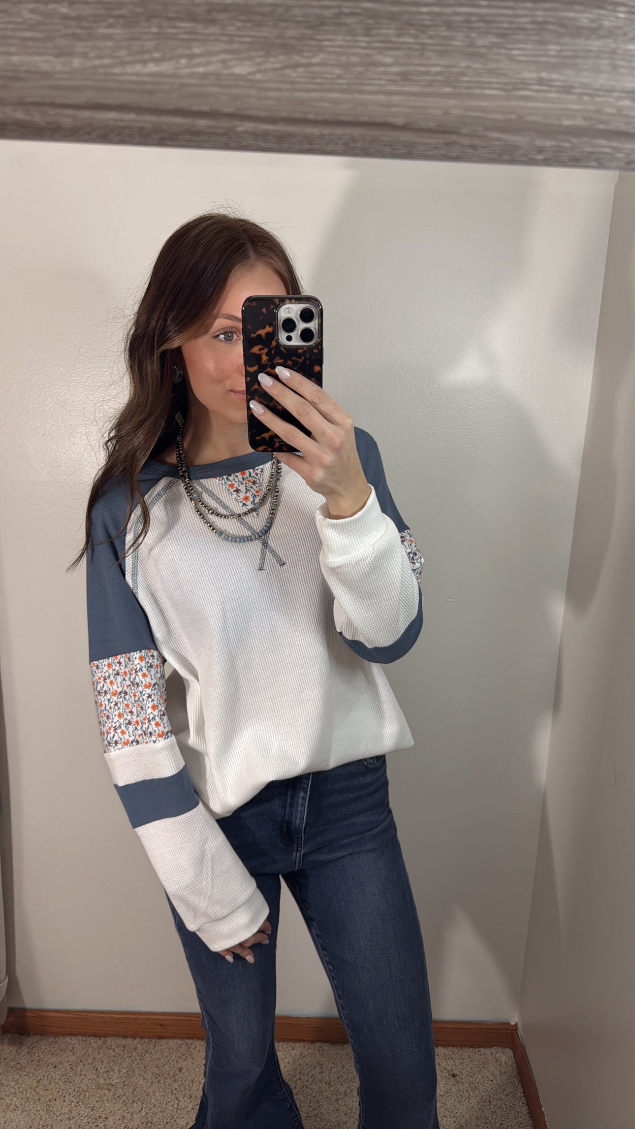 Waffle Patchwork Long Sleeve