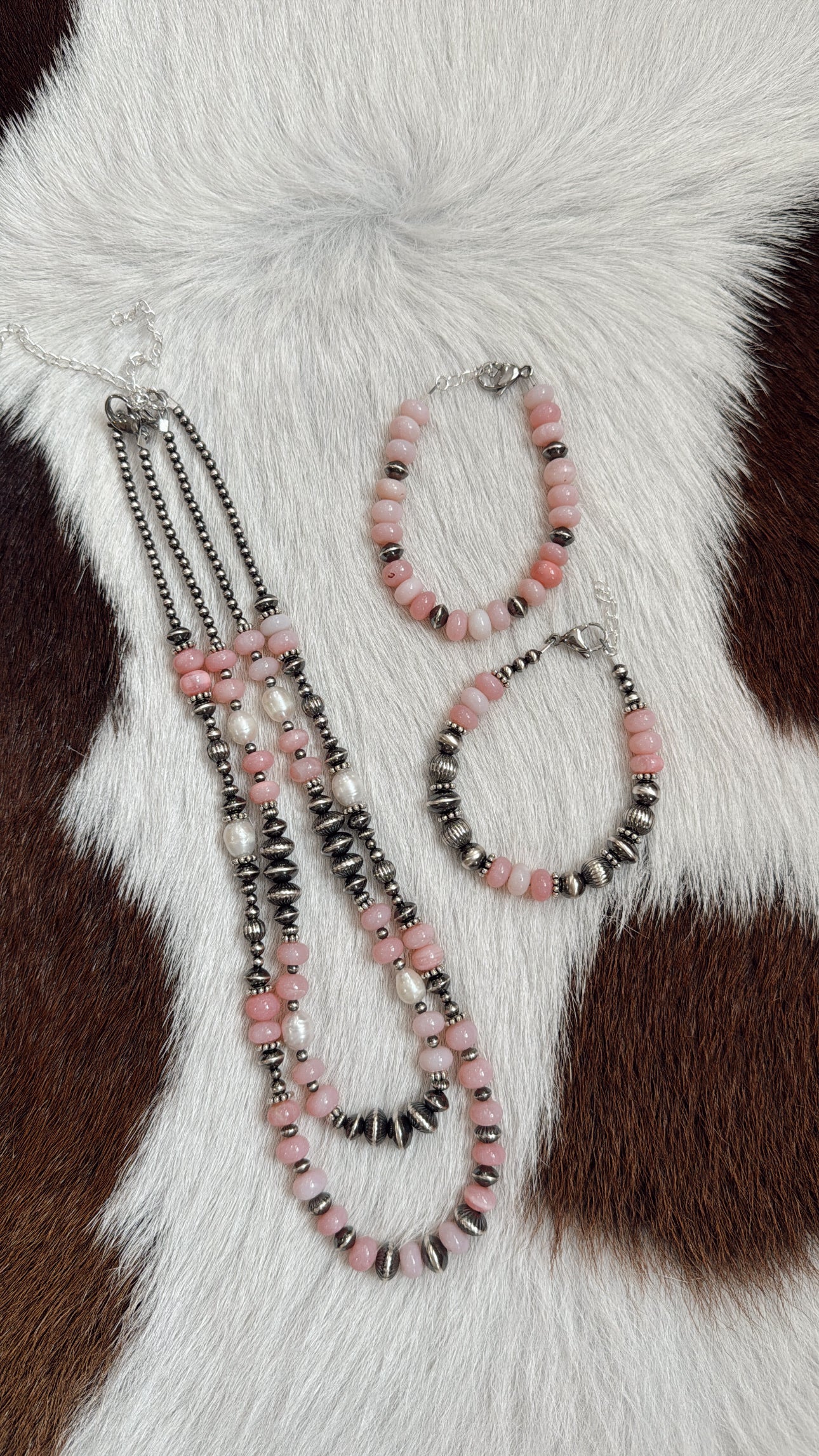 16" Pink Opal & Freshwater Pearls