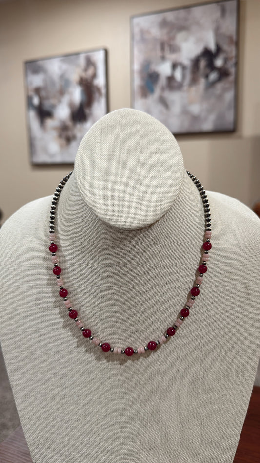 16" Pink Opal & Ruby