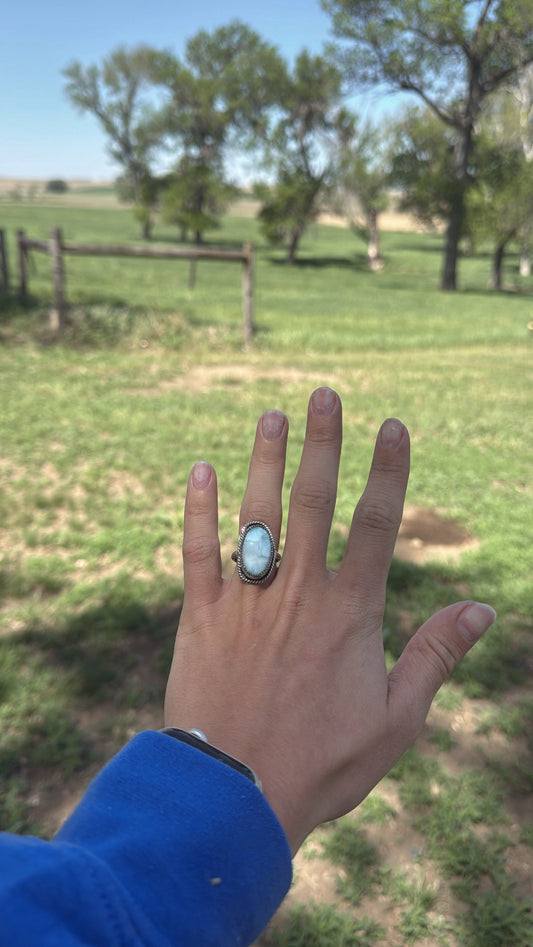 Blue Larimar Ring 6 1/2