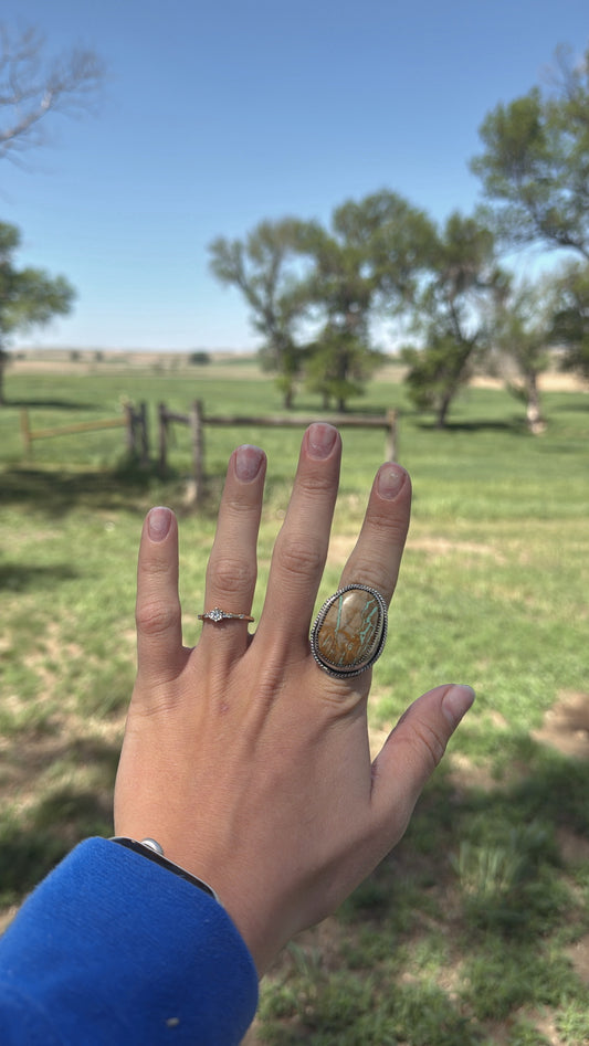 Crow Spring Turquoise Ring 8 1/2