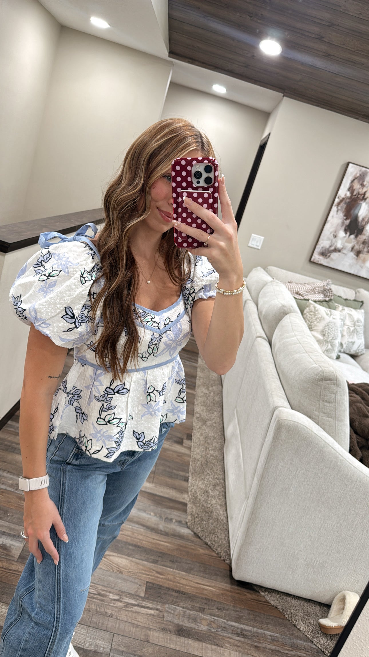 Blue Floral Top