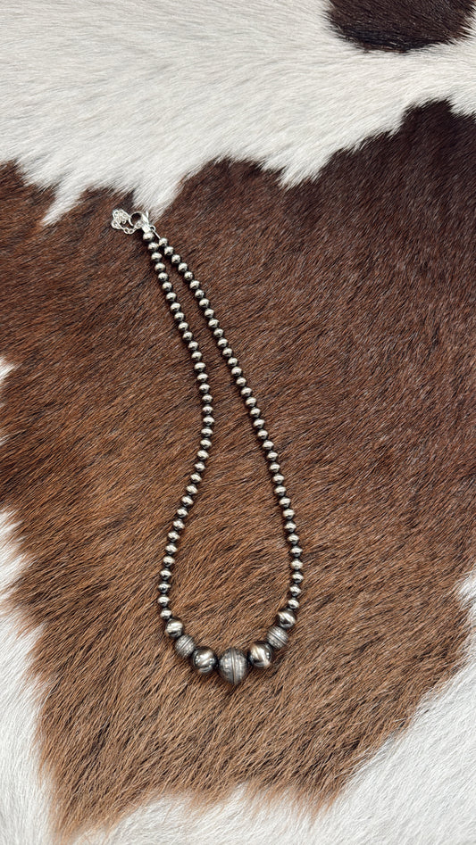 16" 5-12mm w/ Stamped Beads