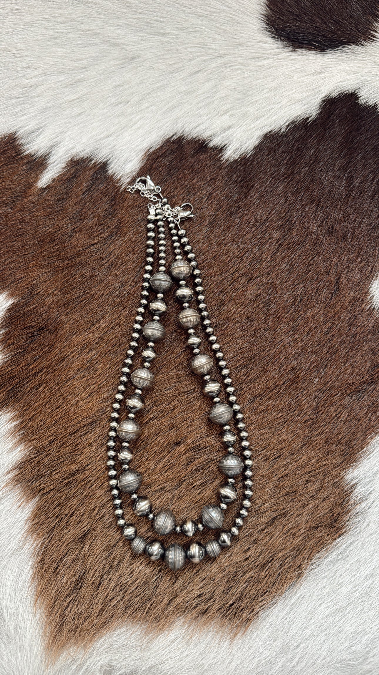 16" 5-12mm w/ Stamped Beads